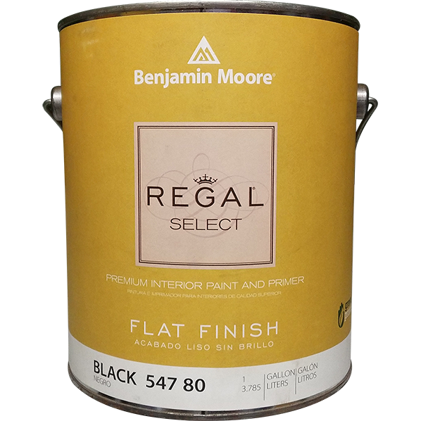 PAINT - BENJAMIN MOORE REGAL SELECT WATERBORNE FLAT BLACK (1 GAL. 547-80)