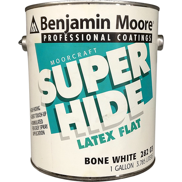 PAINT - BENJAMIN MOORE SUPER HIDE LATEX FLAT BONE WHITE (1 GAL. 282-03)
