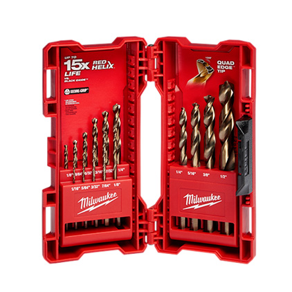 DRILL BIT SET - MILWAUKEE COBALT 15PC