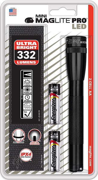 FLASHLIGHT - MAG 2AA LED PRO BLK