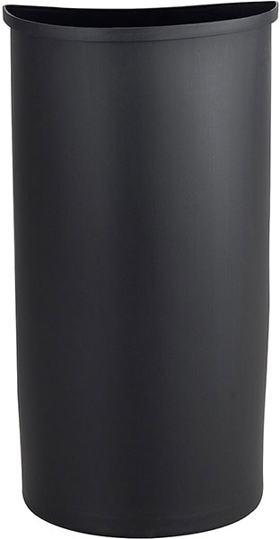 GARBAGE CAN - STEEL HALF ROUND BLACK (12.5 GAL.)