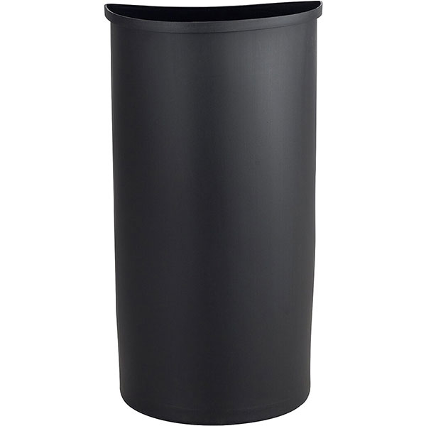 GARBAGE CAN - STEEL HALF ROUND BLACK (12.5 GAL.)