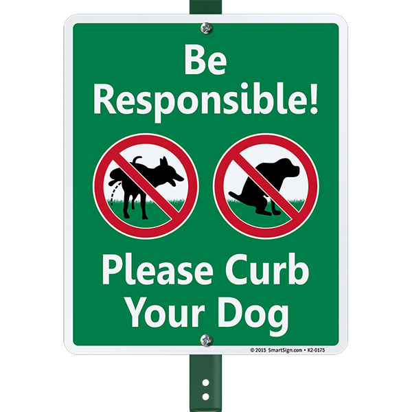 SIGN - CURB YOUR DOG W/STAKE