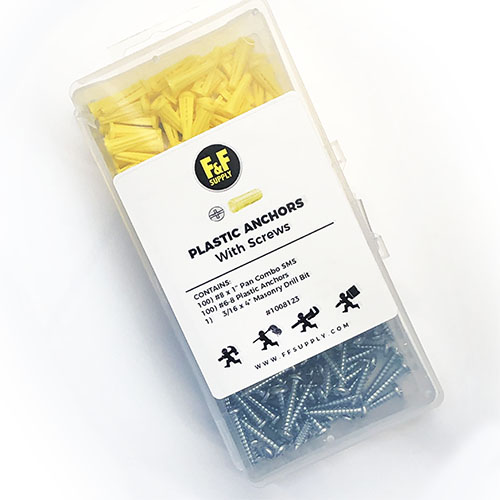 ANCHOR KIT - #6-8 X 1-1/4 YELLOW