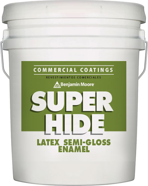 PAINT - BENJAMIN MOORE SUPER HIDE LATEX SEMI-GLOSS ENAMEL LINEN WHITE (5 GAL. 283-70)
