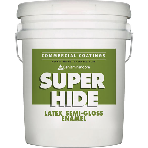 PAINT - BENJAMIN MOORE SUPER HIDE LATEX SEMI-GLOSS ENAMEL LINEN WHITE (5 GAL. 283-70)