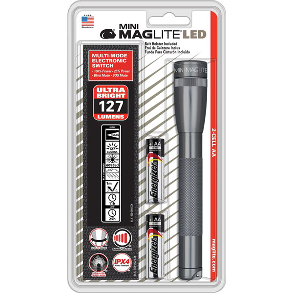 FLASHLIGHT - MAG 2AA LED GRY
