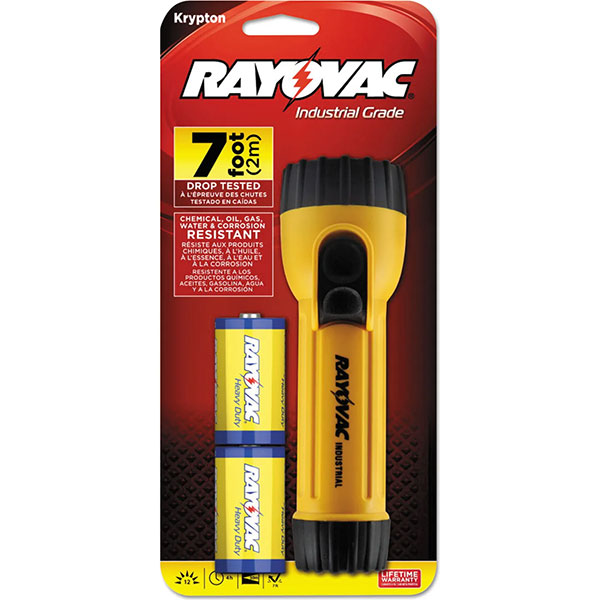 FLASHLIGHT - RAYOVAC INDUSTRIAL GRADE w/BATTERIES