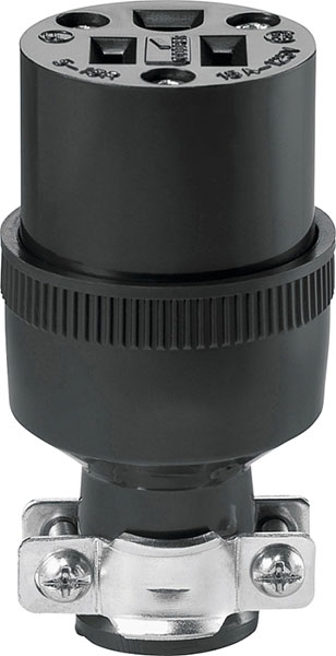 PLUG - 3 WIRE 15A HD BLACK FEM