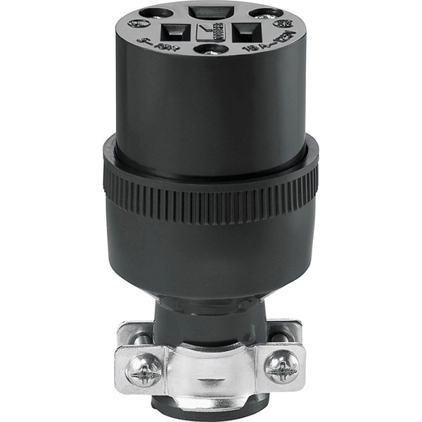 PLUG - 3 WIRE 15A HD BLACK FEM