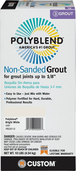 TILE GROUT - 10LB NON-SAND WHITE