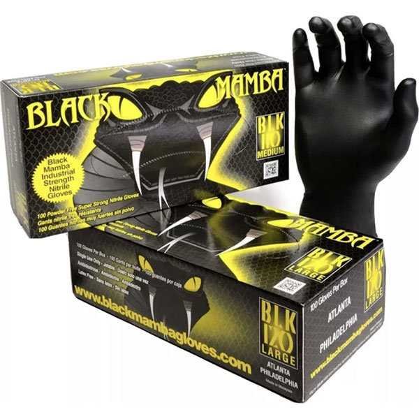 GLOVES - BLACK MAMBA 8 MIL LARGE