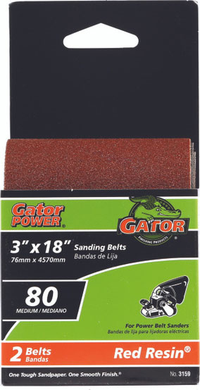 SANDING BELT -  3 X 18 #80 PK/2