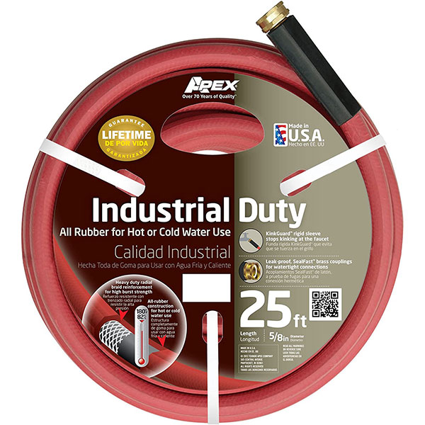 HOSE - 25' RED 5/8" RUBBER USA