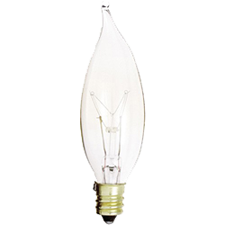 BULB - 15W FLAME TIP CLR CAND